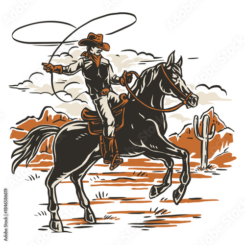 Desert cowboy riding