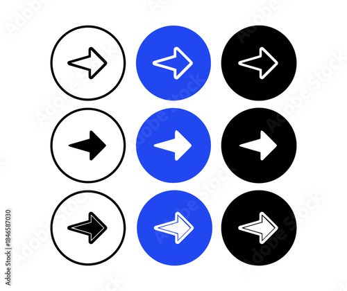 colorful right arrow icons set, flat minimal vector illustration Free Download colorful right arrow icons set, flat minimal vector illustration - GFXLoad