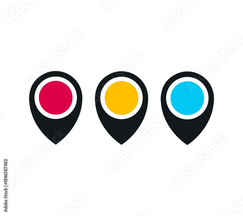 Free Download colored location pin icons, minimal map marker vector set - GFXLoad