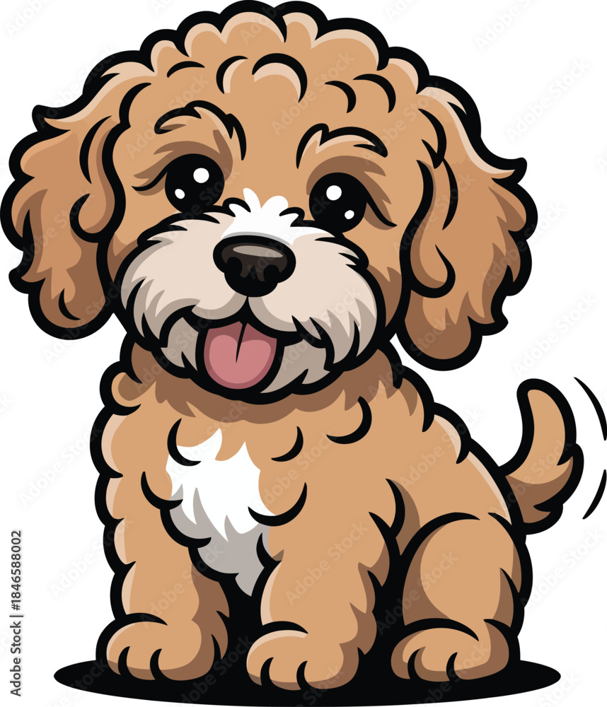 Obraz premium Cute cartoon a illustrator vector Cockapoo