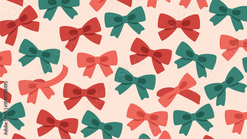 Colorful bow pattern for festive holiday designs and decorations
