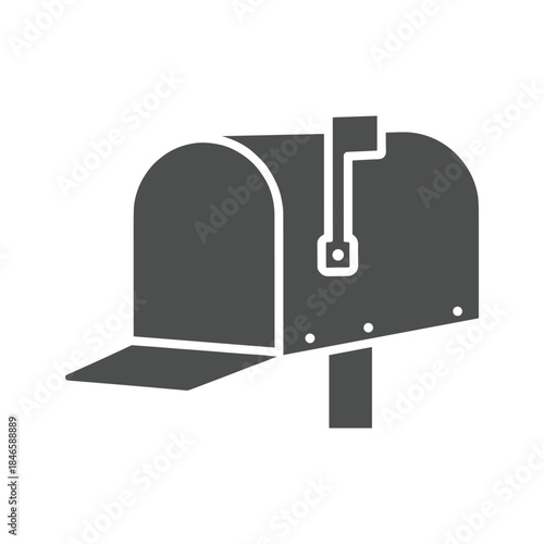 Simple gray mailbox icon