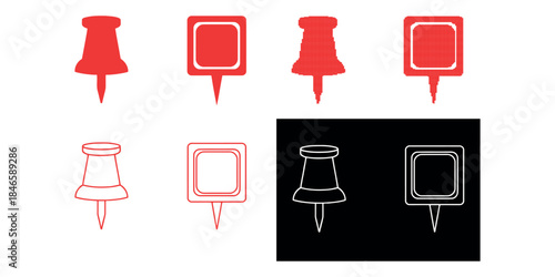 Collection of vector pixel map location icons designed in adobe illustrator
