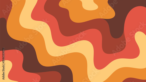 Vibrant abstract wavy lines in warm orange and brown hues