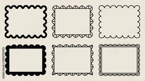 Vintage style photo frame borders for creative design