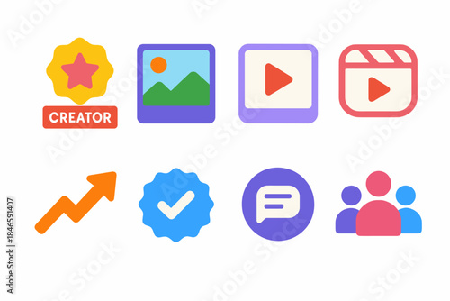 Social media and digital interface minimalistic icons set