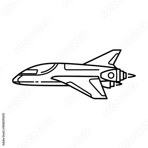 A sleek spaceship soars through the clear blue sky with finesse and precision effortlessly.
