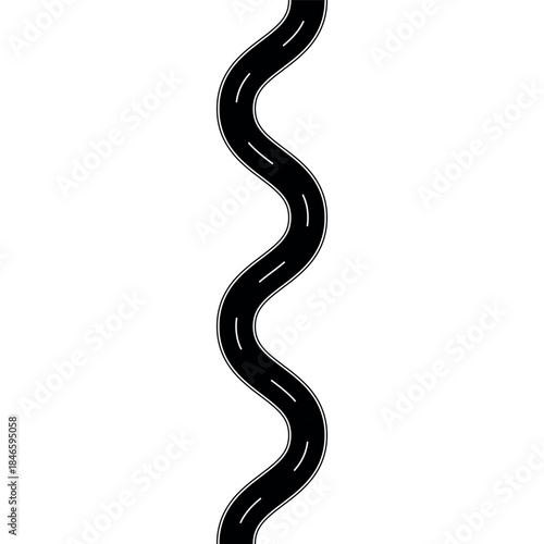 Winding curved road vertica...