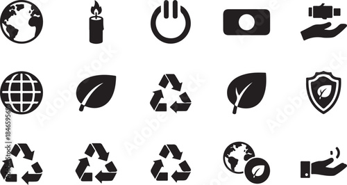 Eco friendly icons for sustainable living and green business