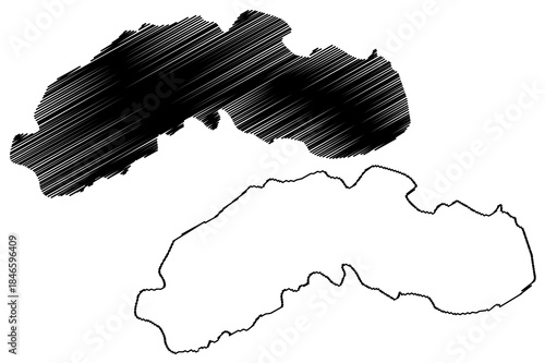 Joinville island (Antarctica) map vector illustration, scribble sketch Joinville map