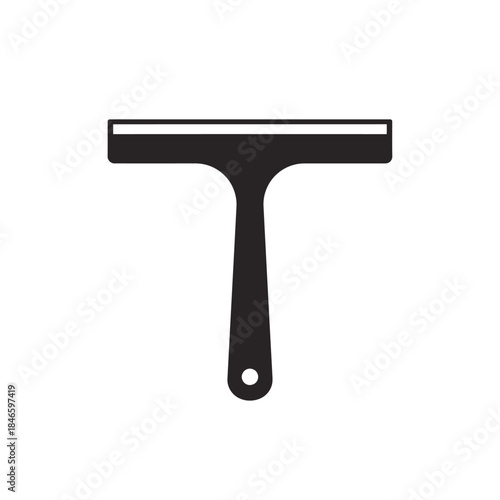 Black squeegee tool for cleaning windows and surfaces isolated.