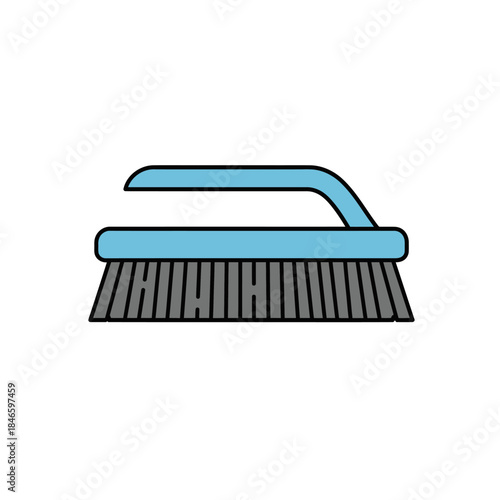 A simple blue cleaning brush with gray bristles.