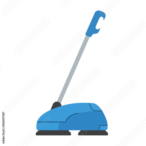 Blue Floor Scrubber Illustration for Cleaning and Maintenance.