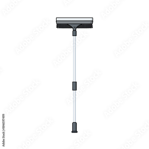 Adjustable window cleaning tool with brush and squeegee for easy cleaning.
