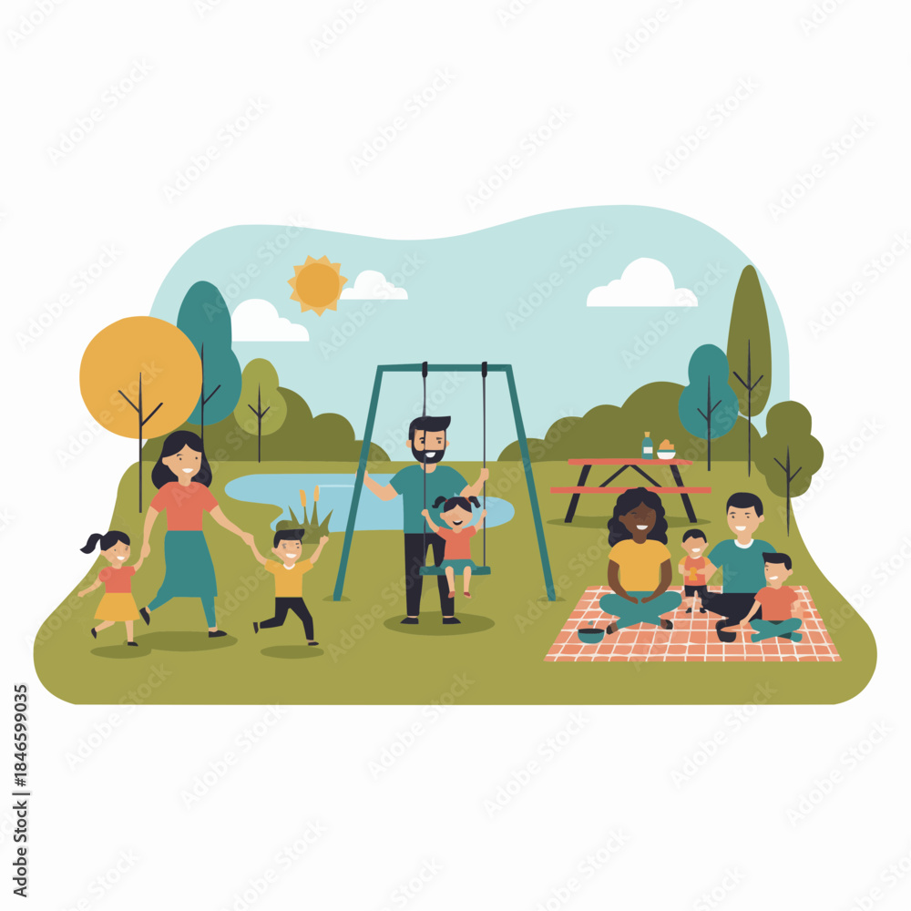 Fototapeta premium Diverse Family Structures United