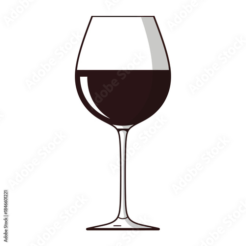 Elegant Wine Glass Filled with Rich Red Wine.