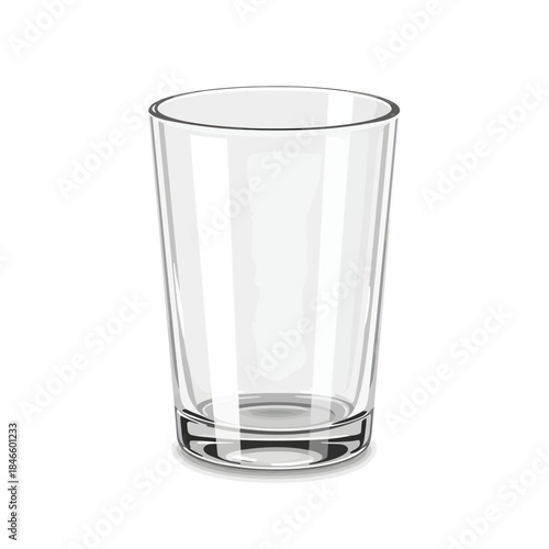 Empty Clear Glass Tumbler Isolated on White Background.