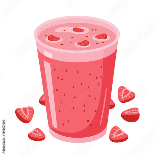 Refreshing Strawberry Smoothie with Fresh Strawberries.