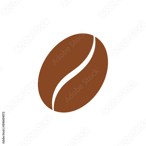 Minimalist coffee bean illustration with simple design and smooth curves