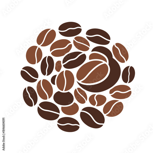 Collection of Various Coffee Beans in Different Shades of Brown on a White Background