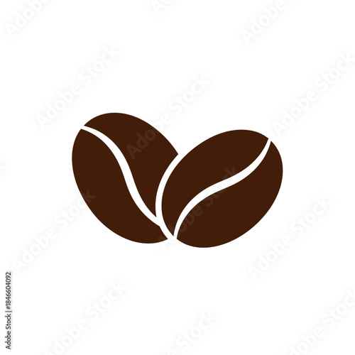 Minimalist Coffee Bean Icon Illustration Representing Fresh Brew and Caffeinated Beverage Culture