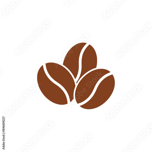 Minimalist Illustration of Three Coffee Beans with a Clean White Background