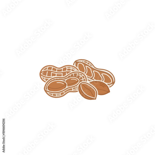 Close-up of assorted roasted mixed nuts including almonds and peanuts on a plain white background