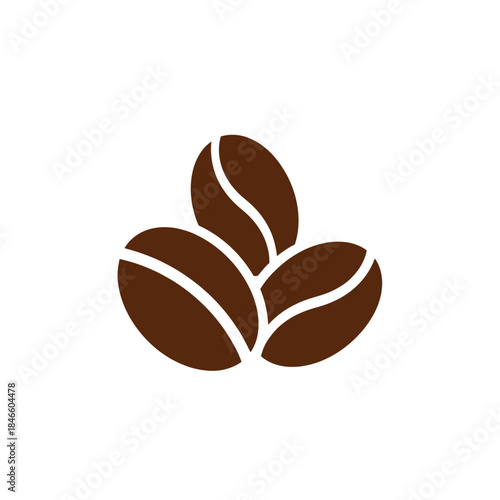 Minimalistic coffee beans symbol representing coffee culture and flavor