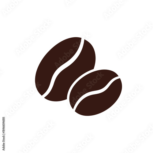Minimalist Illustration of Coffee Beans Highlighting Their Shape and Texture in Black and White
