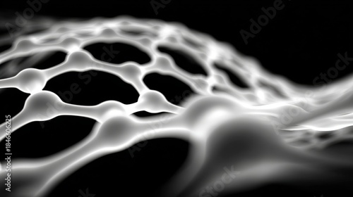 Close up view of textured surface resembling network of interconnected nodes, showcasing smooth and flowing design. image evokes sense of depth