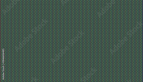 RGB screen dots seamless pattern. Analog TV close‑up texture with red, green and blue LED pixels. Retro monitor macro display, digital noise surface, vector illustration of pixelated screen background
