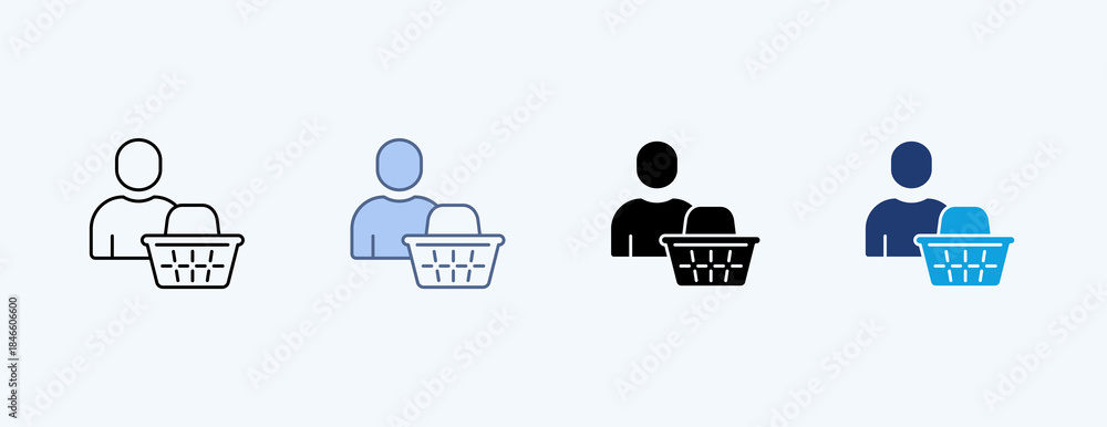 Fototapeta premium Client Multiple Icon Illustration Vector