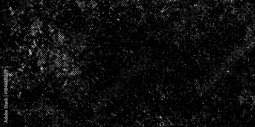 Noise vector abstraction. Small particles of debris and dust. Uneven and messy background. Grunge texture layer with fine grain isolated on a black background. Eps10, Vector illustration.