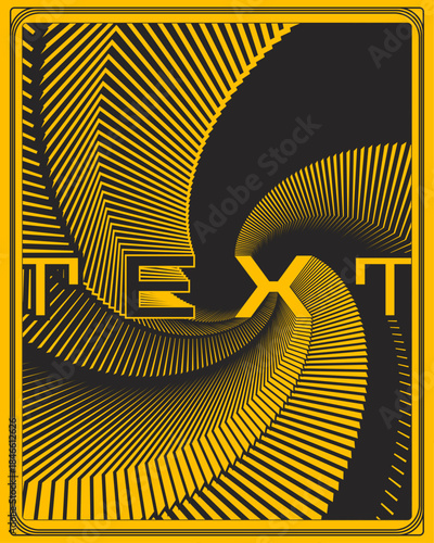 Foto Geometric Spiral Typography Poster High Contrast Wall Art