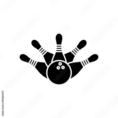 Bowling black icon. Vector illlustration, eps10.