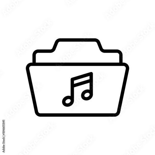 Folder Music icon, vector illustration
