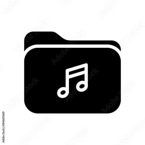 Folder Music icon, vector illustration