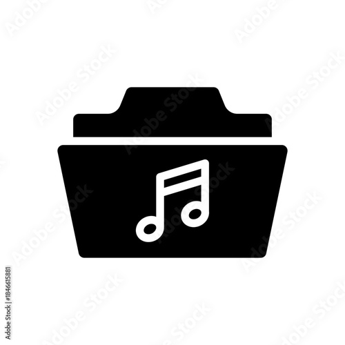 Folder Music icon, vector illustration