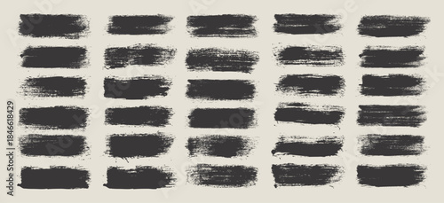 Grunge brush strokes, lines, ink smudges, hand-drawn scribble shapes. Handmade sketchy marks, acrylic stains, charcoal streaks. Paint textures, dry brush effect. Marker underline. Vector illustration