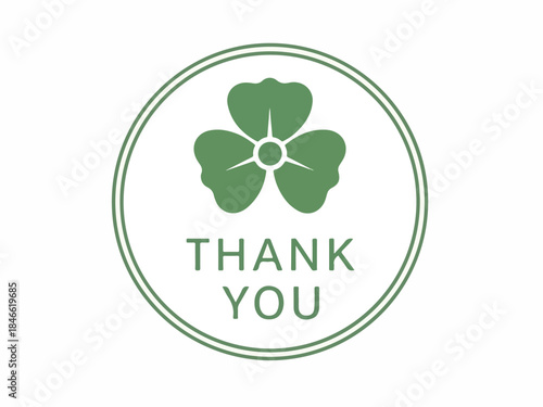 Green Floral Thank You - Simple and Elegant Design for Gratitude