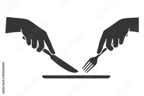 ナイフとフォークのシルエットイラスト