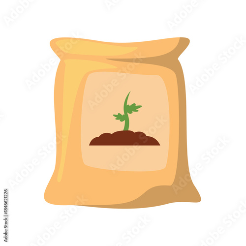 Fertilizer vector icon, soil fertilizer bag vector illustration, fertilizer clip art