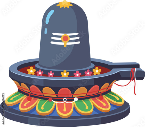 Decorated Shiva Lingam Pooja Decoration 