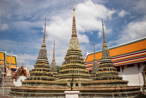 Colorful temple complex of Bangkok's Wat Pho, or Phra Chetuphon Wimon Mangkhalaram Rajwaramahawihan - Bangkok, Thailand