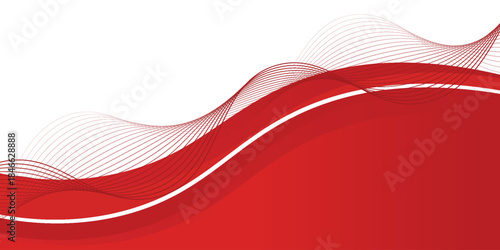 vector red line background curve element with white space for text and message design, overlapping layers, vector.