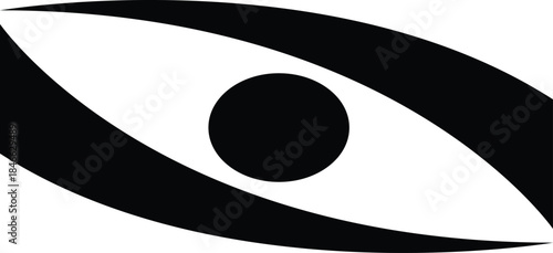 Abstract directional black and white eye shape design