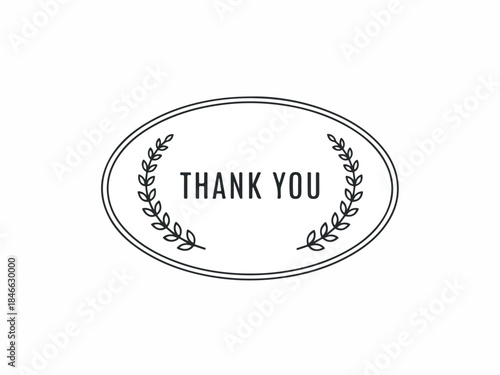 Thank You Laurel Wreath Badge Design for Greetings and Appreciation