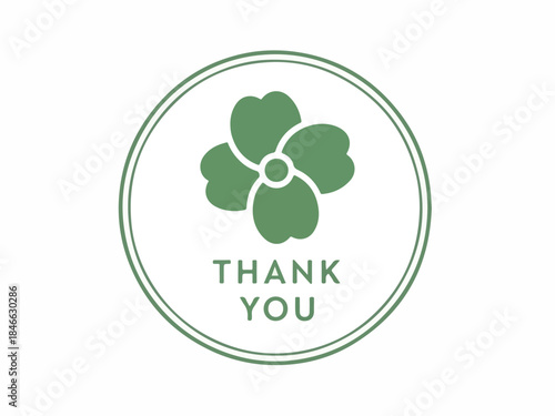 Four-Leaf Clover Thank You Graphic A Simple Message of Gratitude and Luck