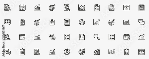 Assessment line editable icon set, assessment, icon, editable, vector, set, outline, business, line, compliance, design, and more. Vector illustration.