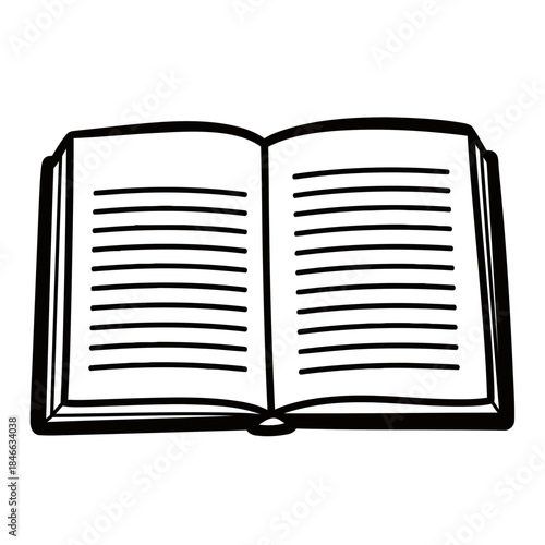 Open Book Line Art Icon for Education and Knowledge